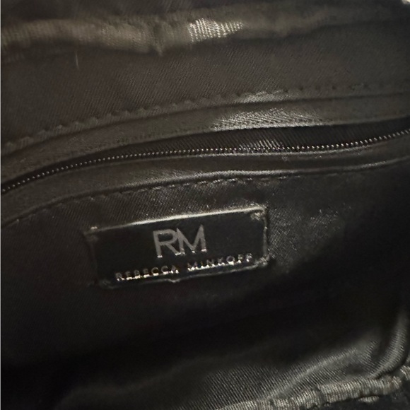 Rebecca Minkoff Crossbody Quilted Handbag/Purse Black Leather Silver Studs/chain - Picture 4 of 7